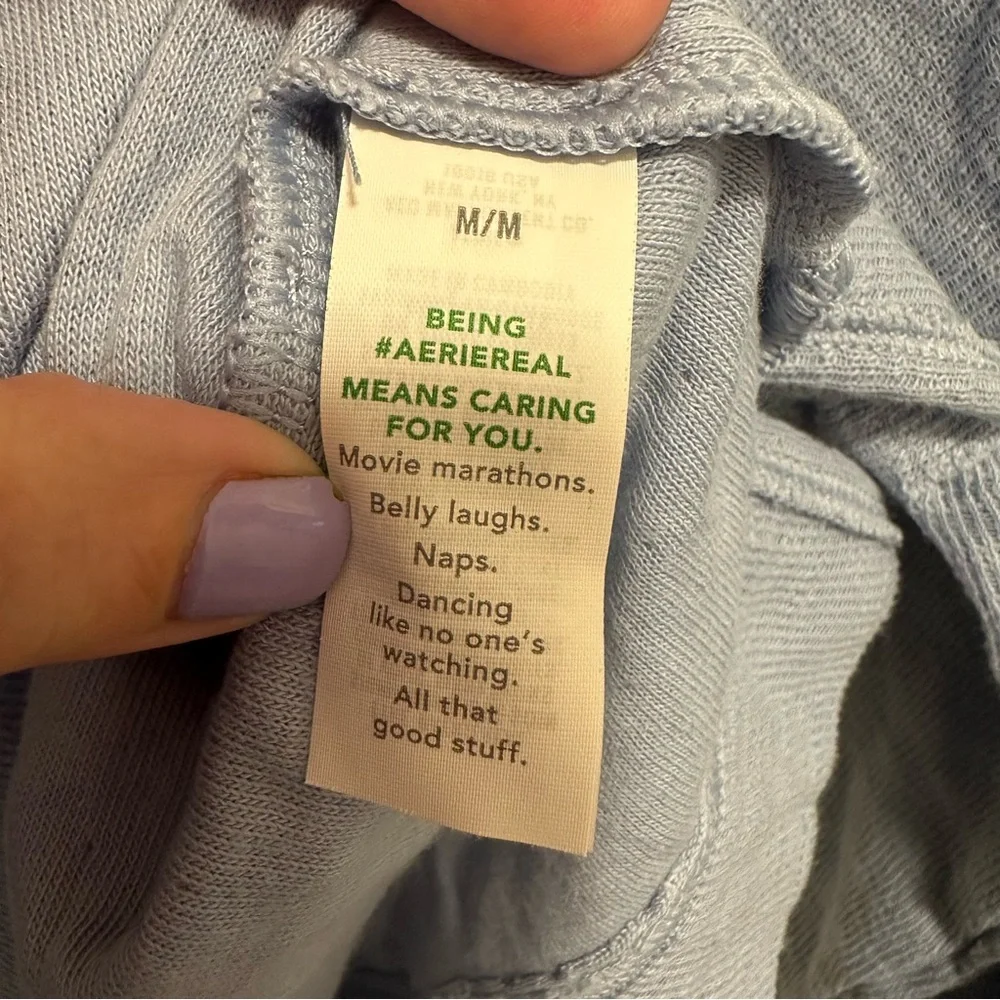 Aerie Endless Summer Blue Crew Sweater Size Medium - Picture 4 of 5